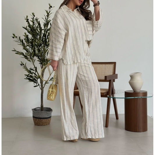 Matilda Linen Striped Set