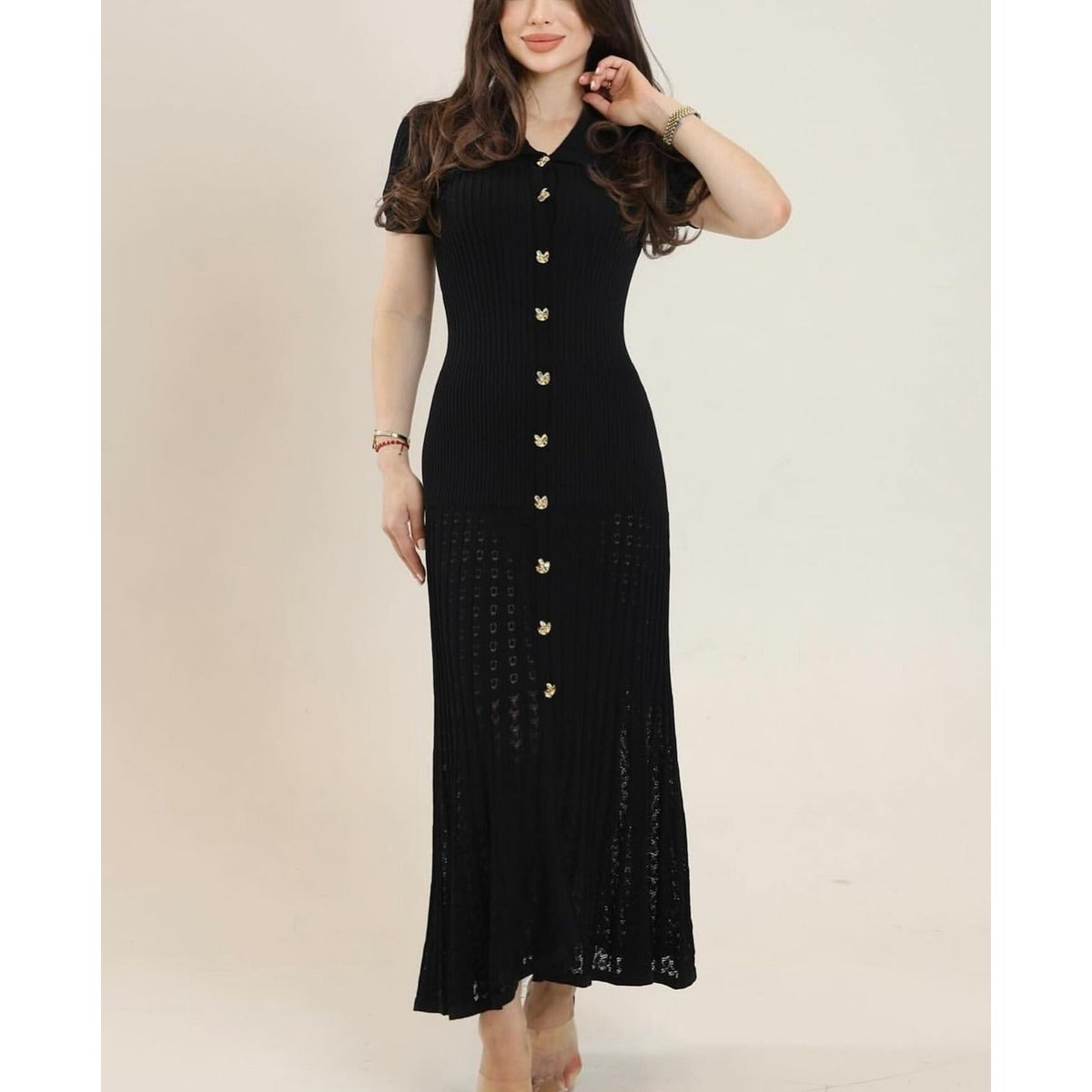 Loretta Vintage Knitted Long Dress