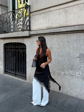 Flammara Satin Lace Top Dress