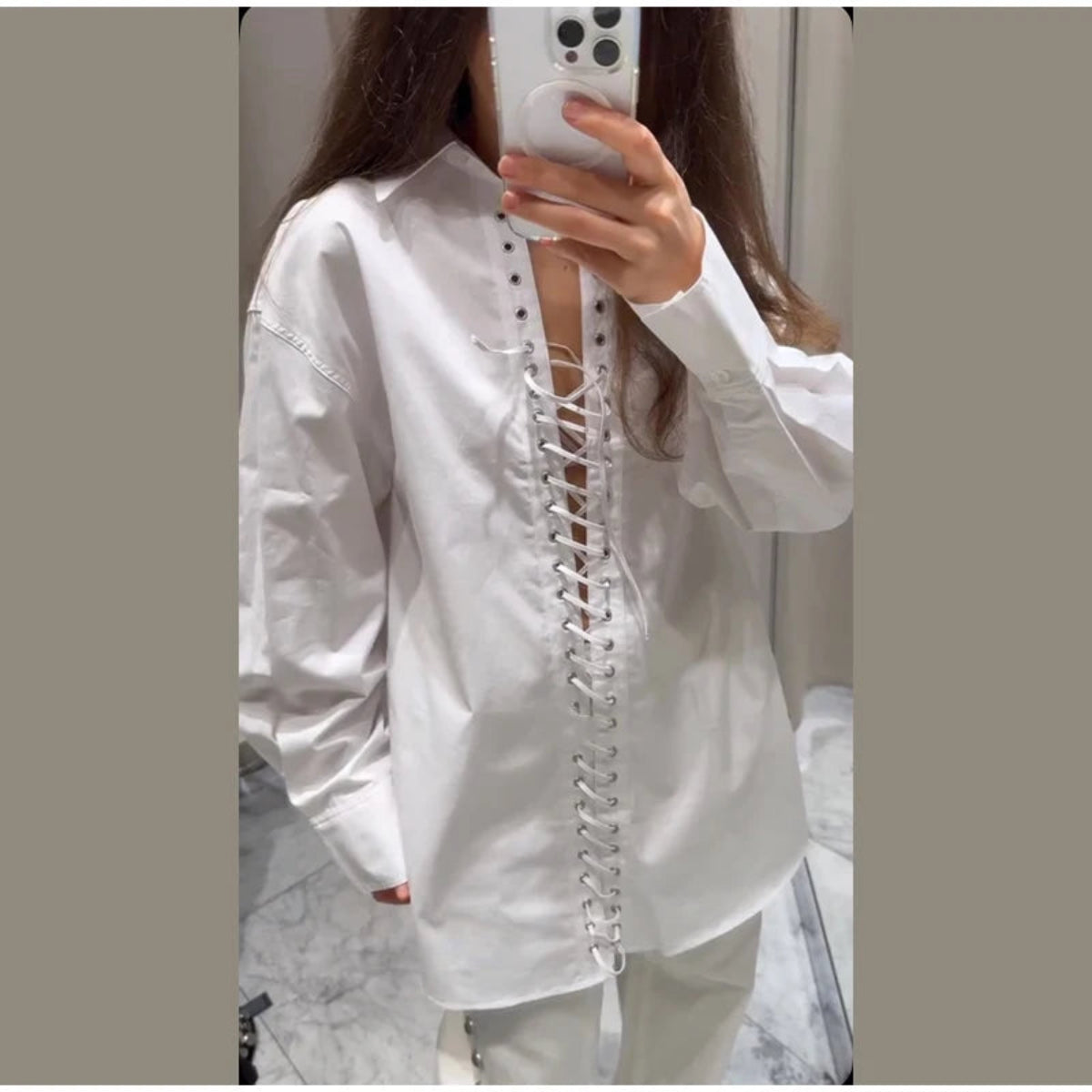 Veena Lace-Up Shirt