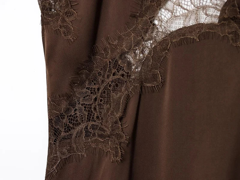 Flammara Satin Lace Top