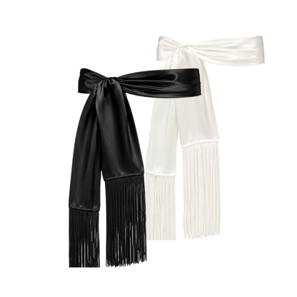 Mira Tassel Satin Scarf