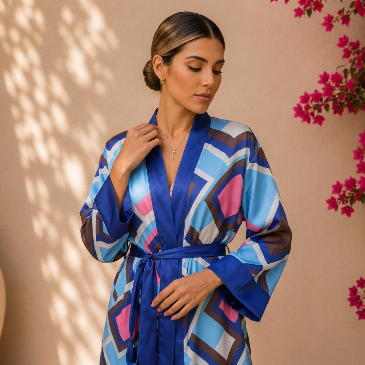 Lucinda Kimono Satin Set