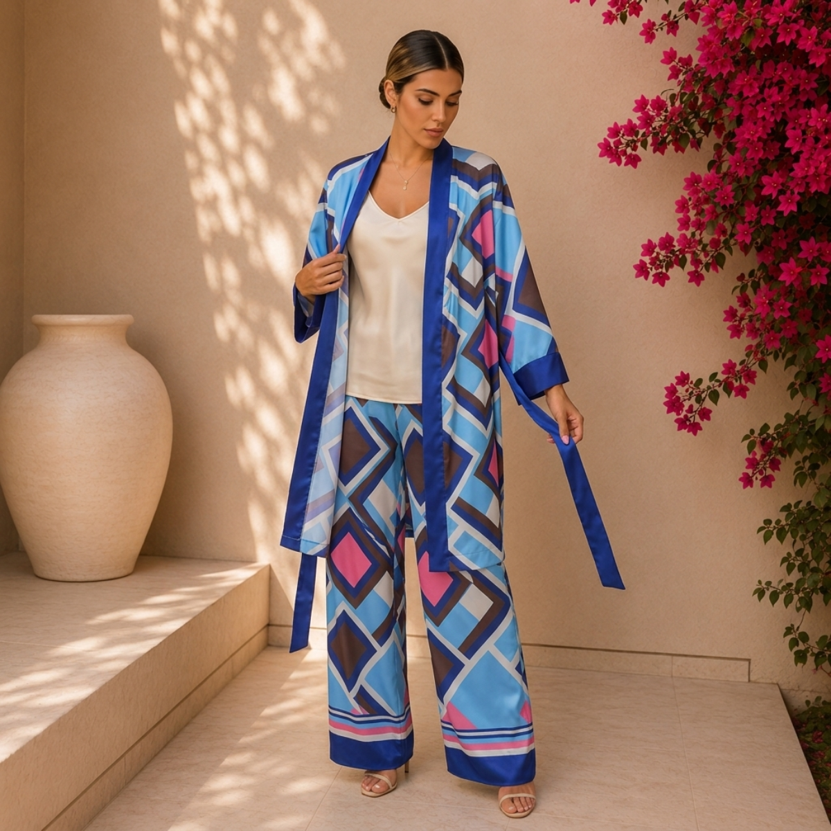 Lucinda Kimono Satin Set