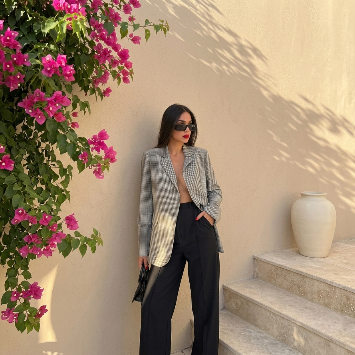 Stefania Black & White Blazer