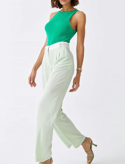 Belt Detail Palazzo Pants - Pinkfig Boutique