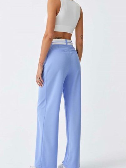 Belt Detail Palazzo Pants - Pinkfig Boutique