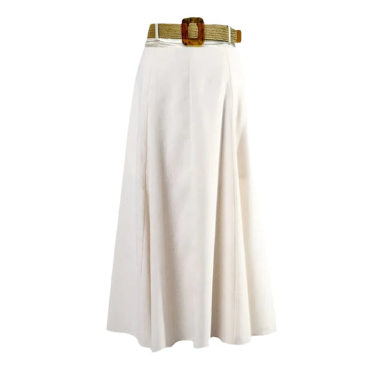 Yvonne Belted Linen Skirt