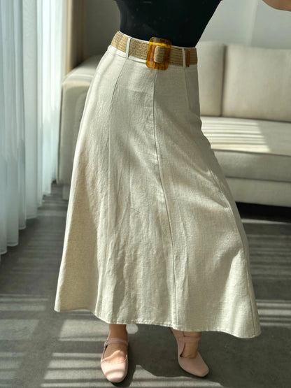 Belted Linen Skirt - Pinkfig Boutique