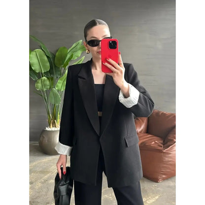 Dorothy Linen Folded Sleeve Blazer