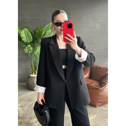 Dorothy Linen Folded Sleeve Blazer