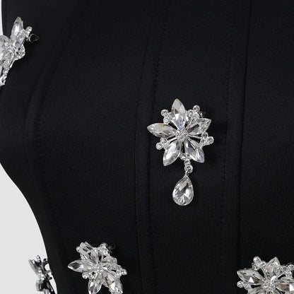 Dianara Rhinestone Tops & Skirt