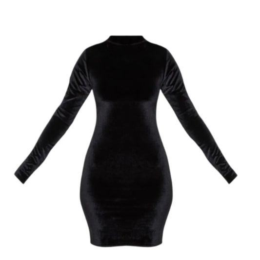 Isadora Mock Neck Velvet Bodycon Dress