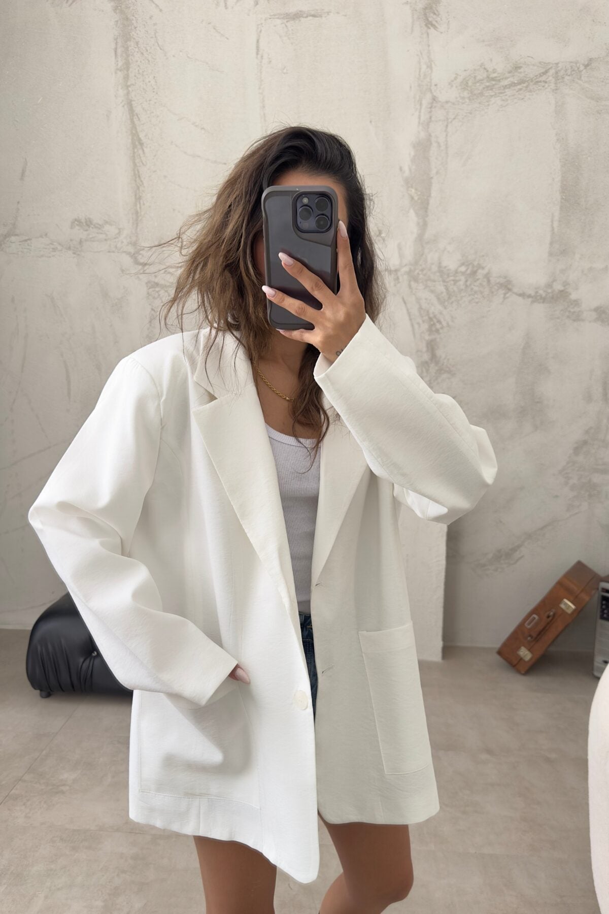 Lucille Oversized Linen Blazer