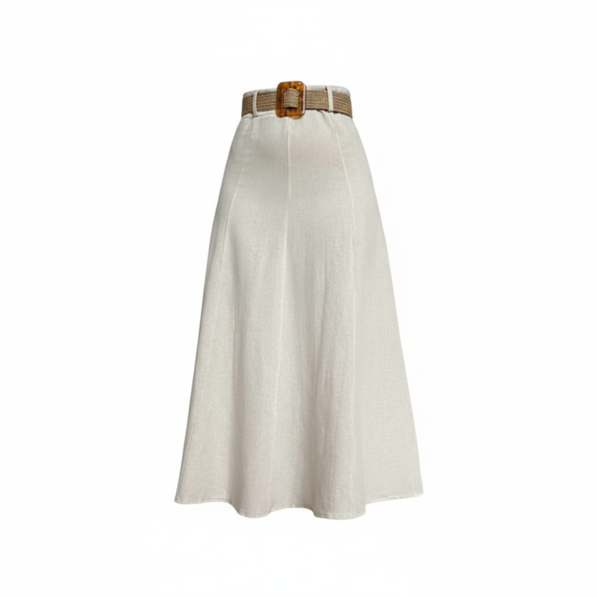 Yvonne Belted Linen Skirt