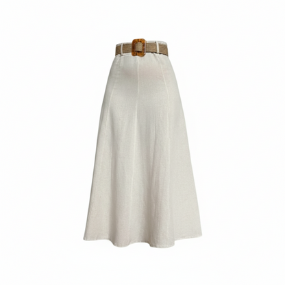 Yvonne Belted Linen Skirt