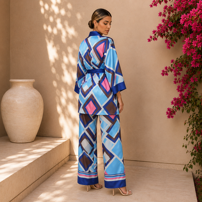 Lucinda Kimono Satin Set