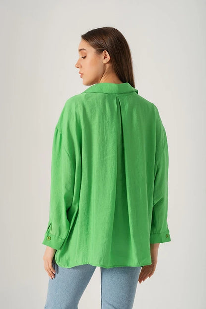 Stacy Low Shoulder Oversize Shirt