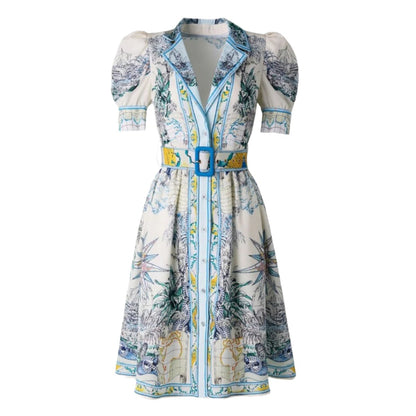 Celeste Print Puff Sleeve Dress