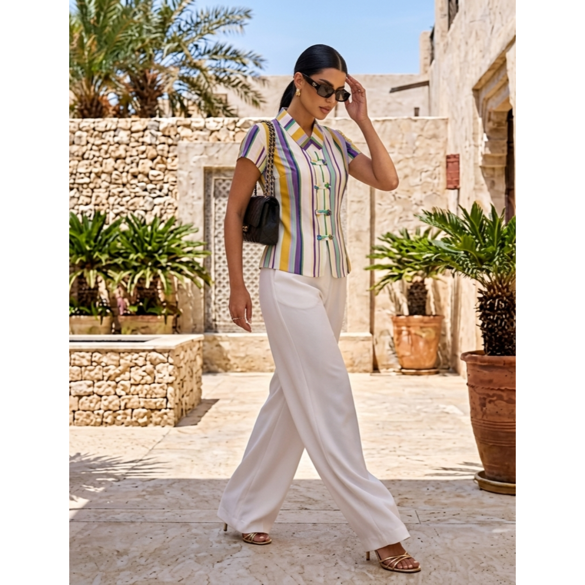 Glenda Striped Top