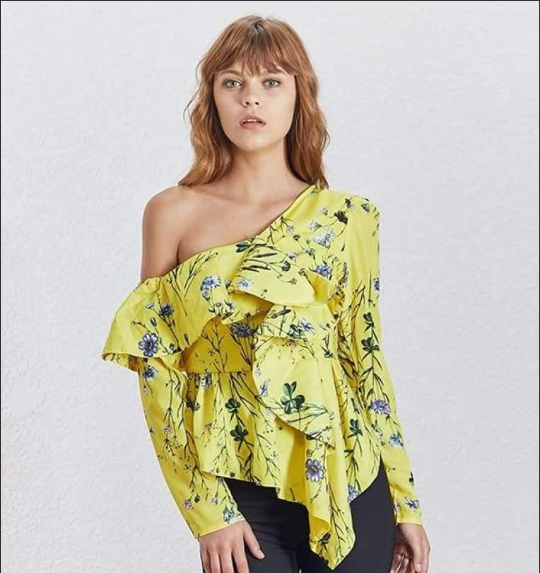 Aurora Asymmetric Ruffle Top