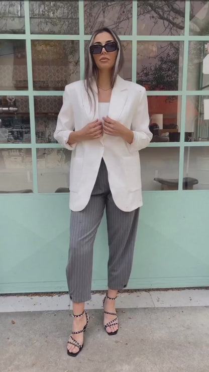 Lucille Oversized Linen Blazer