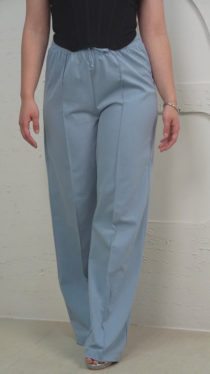 Darina Elastic Waist Linen Trousers