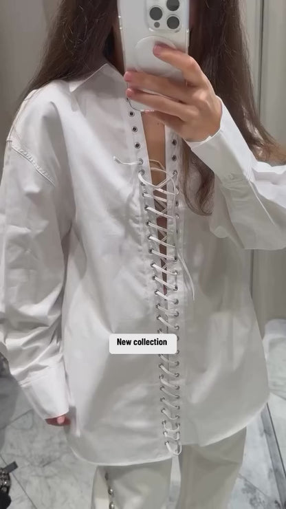 Veena Lace-Up Shirt