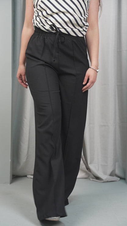 Darina Elastic Waist Linen Trousers