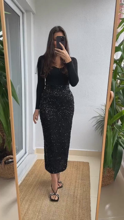 Sabina Sequins Skirt