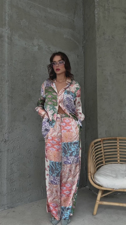 Cordellia Printed Satin Set