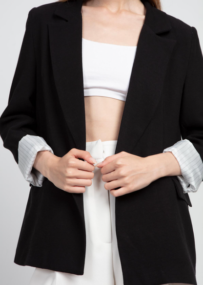 Dorothy Linen Folded Sleeve Blazer