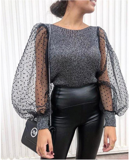 Lucrecia Mesh Puff Sleeve Tops