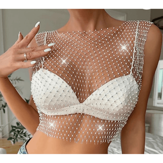 Flora Sleeveless Mesh Crop Top
