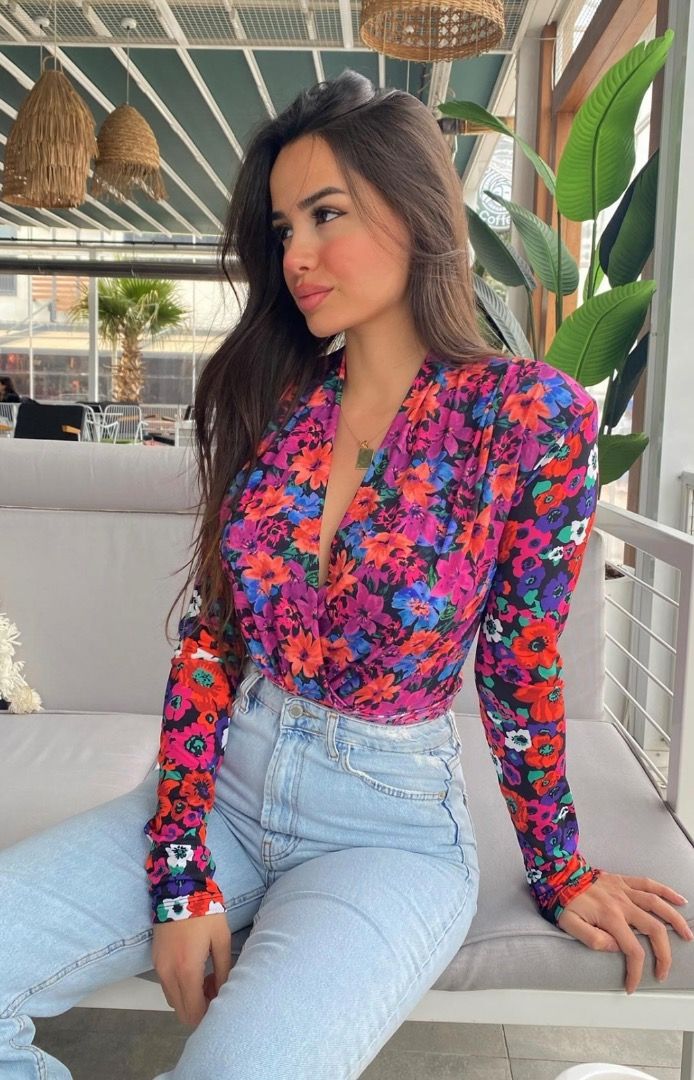 Norma Floral Print Crop Blouse