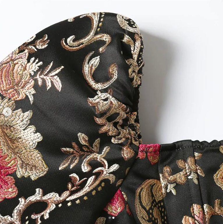 Phoebe Puff Floral Jacquard Top