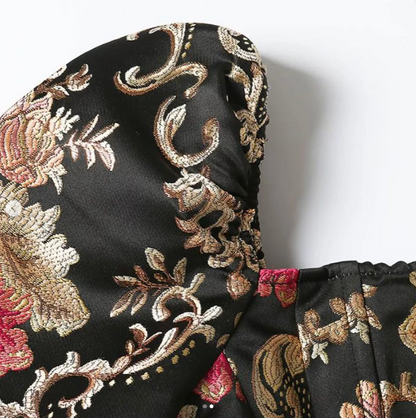 Phoebe Puff Floral Jacquard Top