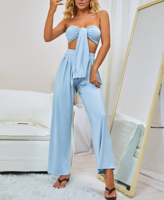 Violeta Tube Top and Wide Pants Set