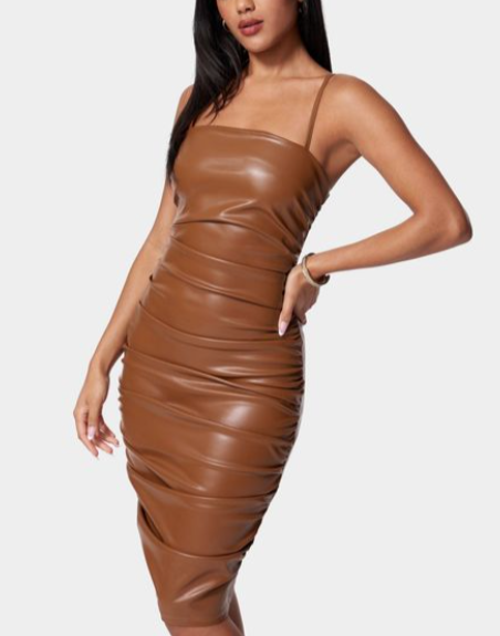 Liza Leather Bodycon Dress