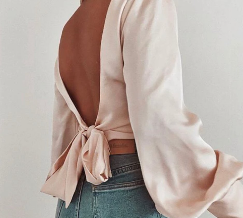 Wilma Turtleneck Backless Top