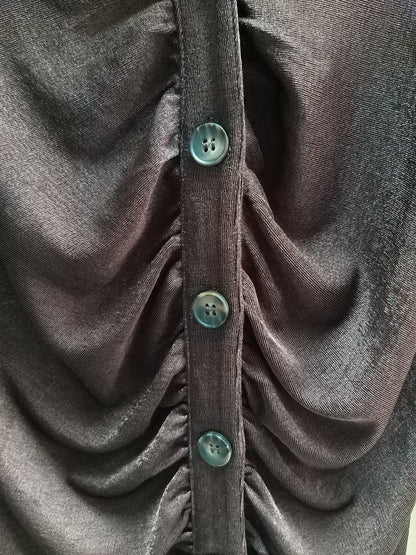 Ruched Button Through Bodycon Dress - Pinkfig Boutique