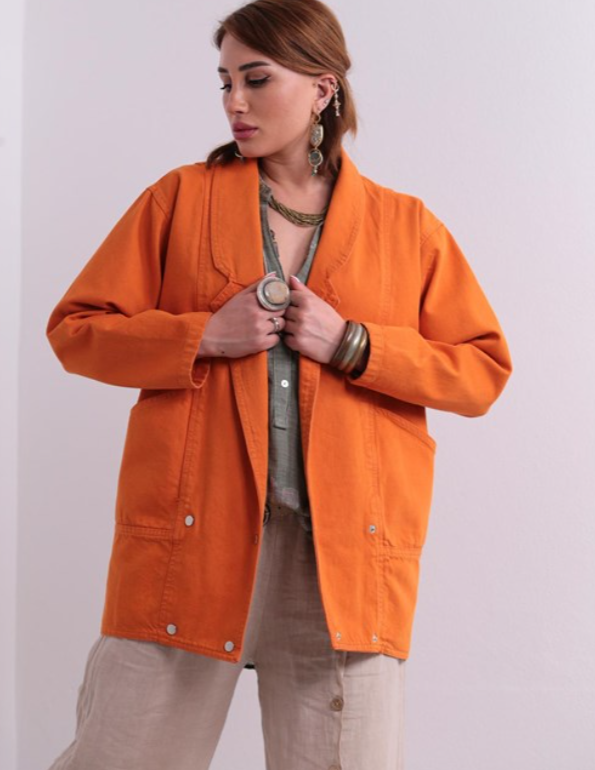 Latresa Orange Denim Jacket