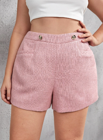 Minerva Pink Tweed Shorts