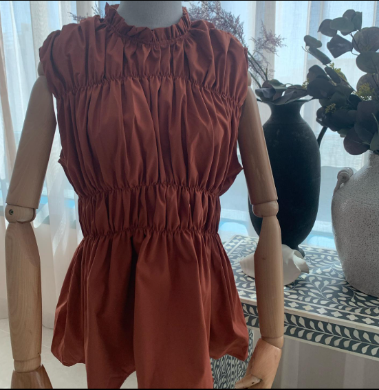 Ruched Frill Neck Sleeveless Top - Pinkfig Boutique